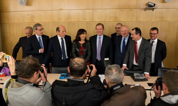 Une partie des membres du bureau de la métropole du Grand Paris.