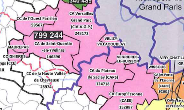 Projet de regroupement des intercommunalités du plateau de Saclay.