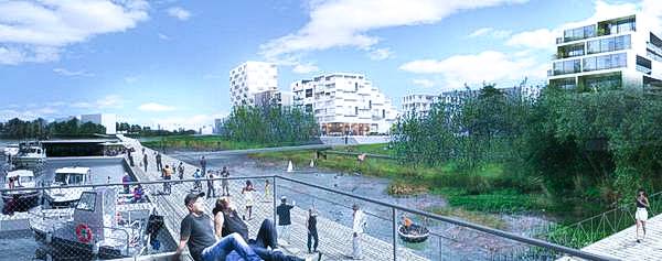 Le Journal du Grand Paris : Mantes. Vue de l'écoquartier fluvial.
