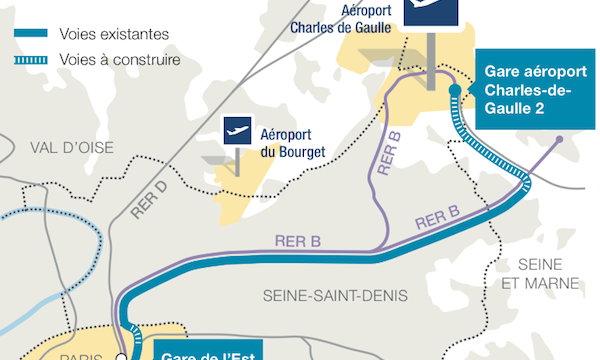 Tracé du CDG express.