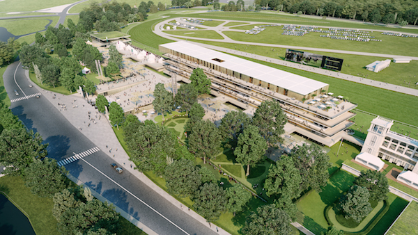 Vue aérienne du projet d'hippodrome de Longchamp.