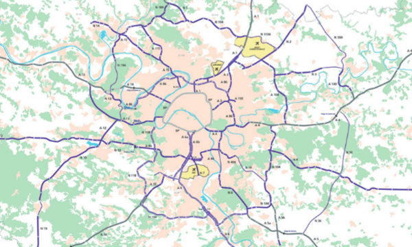 Le réseau routier non concédé en Ile-de-France.