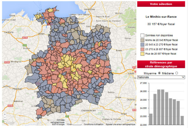 Outil cartographique du portail Développement & Collectivités.