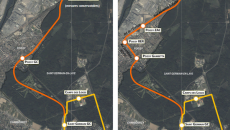 Comparaison des tracés initial (à gauche) et revu (à droite) de la phase 2 de la Tangentielle ouest.