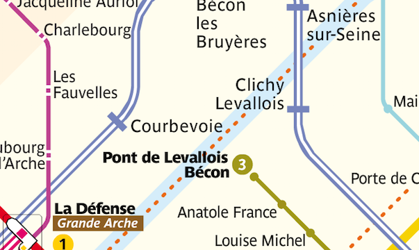 Terminus de la ligne 3 à Levallois.