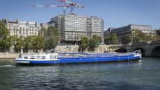 La péniche Paprec permettra d'acheminer les déchets jusqu'à son usine de recyclage de Gennevilliers.