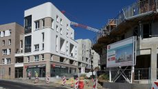 Le quartier de la gare de Louvres-Puiseux en construction.