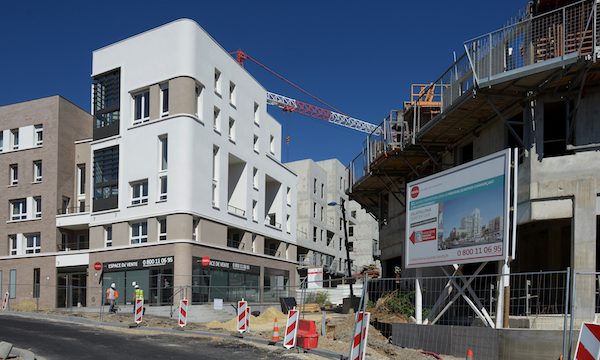 Le quartier de la gare de Louvres-Puiseux en construction.